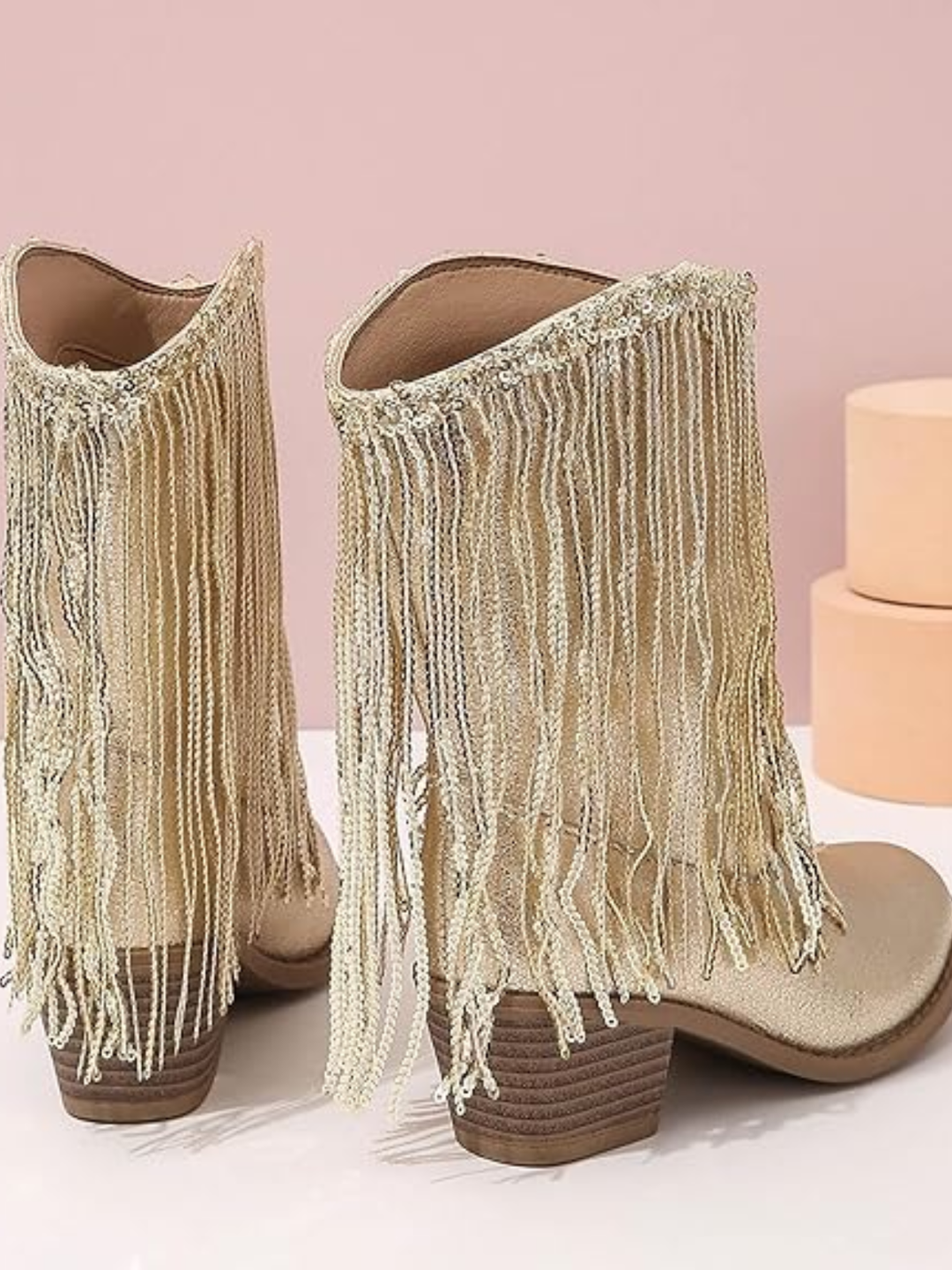 Golden Girl Rodeo Fringe Cowboy Boots By Liv and Mia Mia Belle Girls