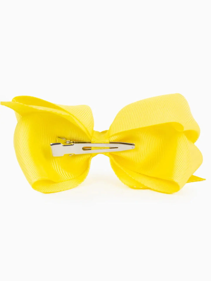 Girls Yellow 6 Inch Hair Bow Mia Belle Girls