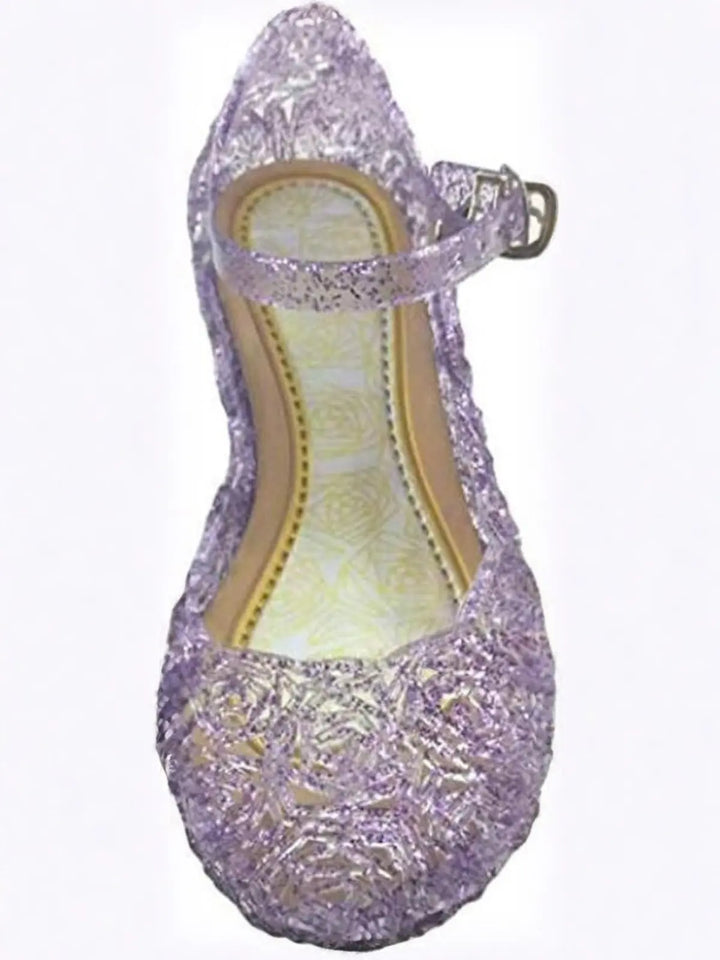 Purple Glitter Rose Jelly Shoes By Liv and Mia Mia Belle Girls