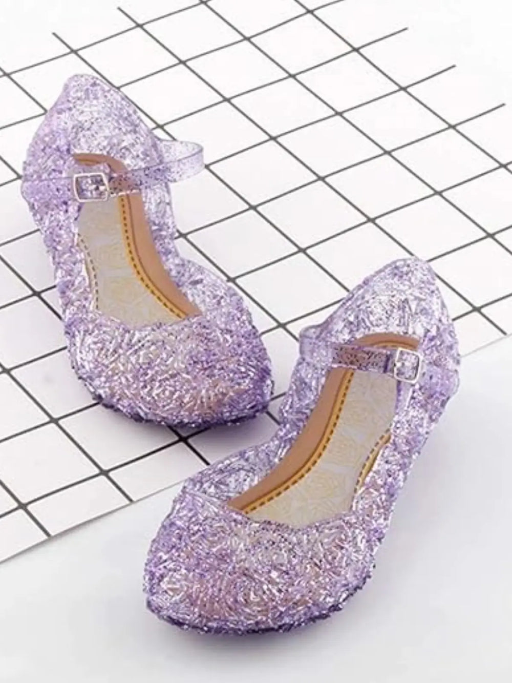 Purple Glitter Rose Jelly Shoes By Liv and Mia Mia Belle Girls
