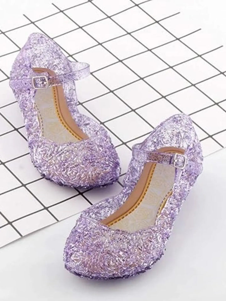 Purple Glitter Rose Jelly Shoes By Liv and Mia Mia Belle Girls