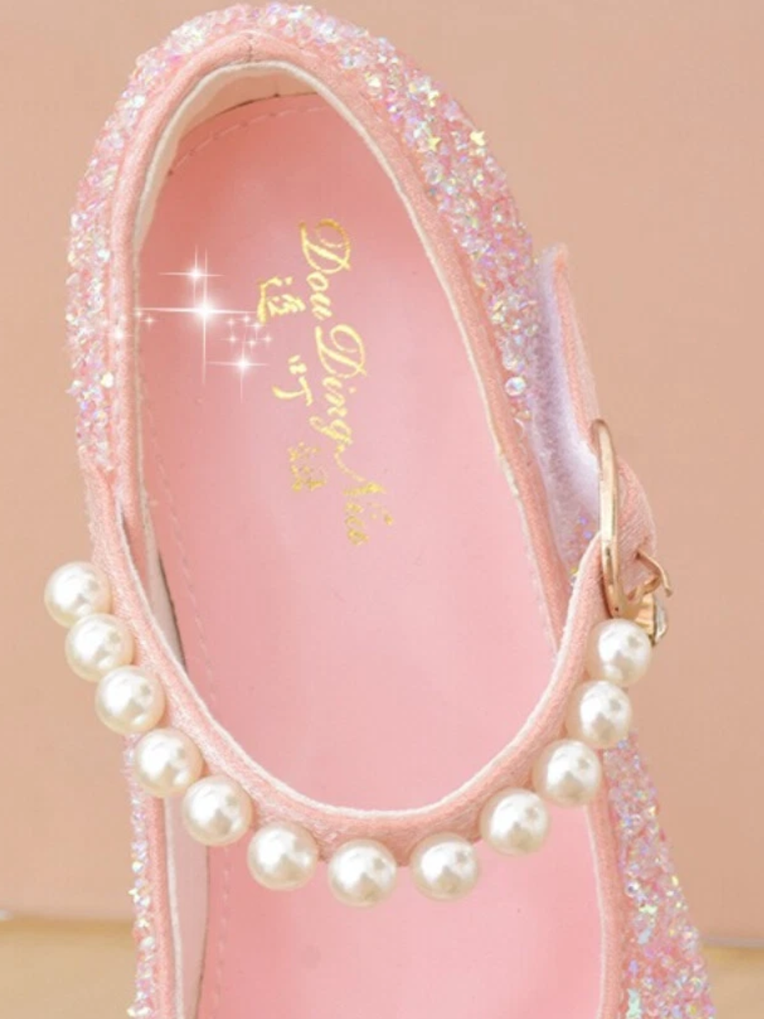 Enchanted Girl Pearl Strap Sparkling Mary Jane Shoes By Liv and Mia Mia Belle Girls