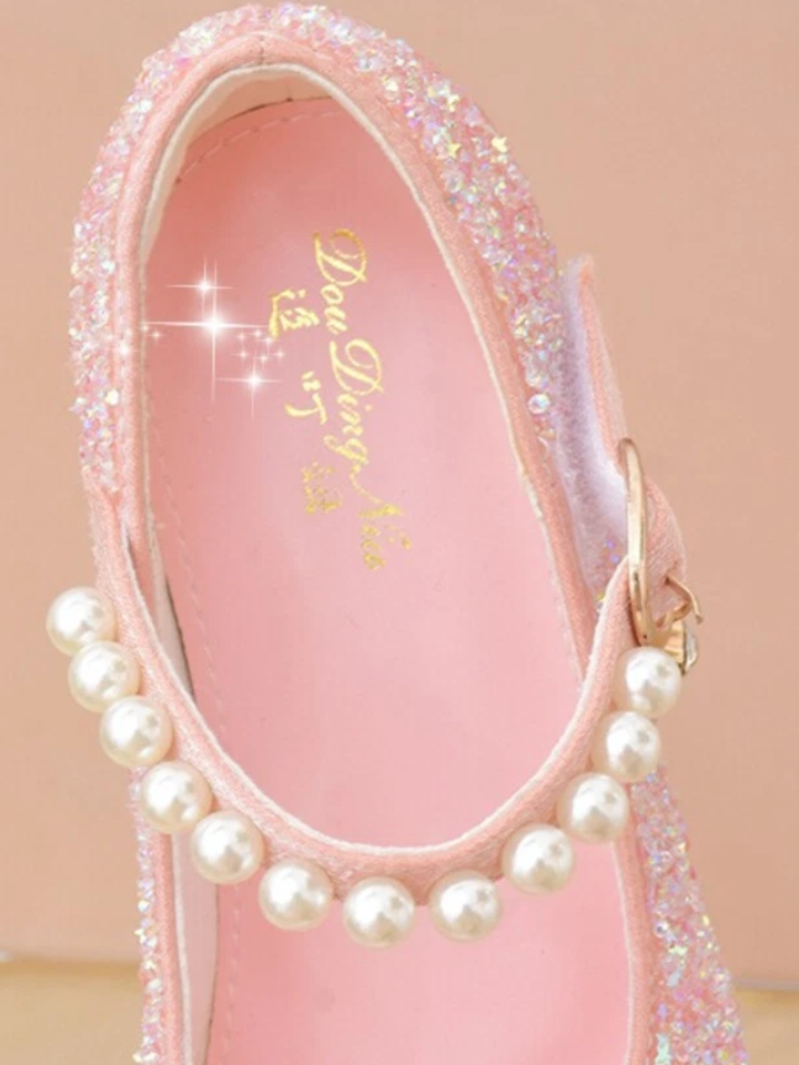 Enchanted Girl Pearl Strap Sparkling Mary Jane Shoes By Liv and Mia Mia Belle Girls