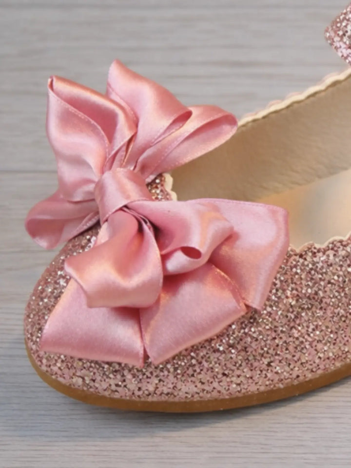 Step and Shine Glitter Bow Shoes By Liv and Mia Mia Belle Girls
