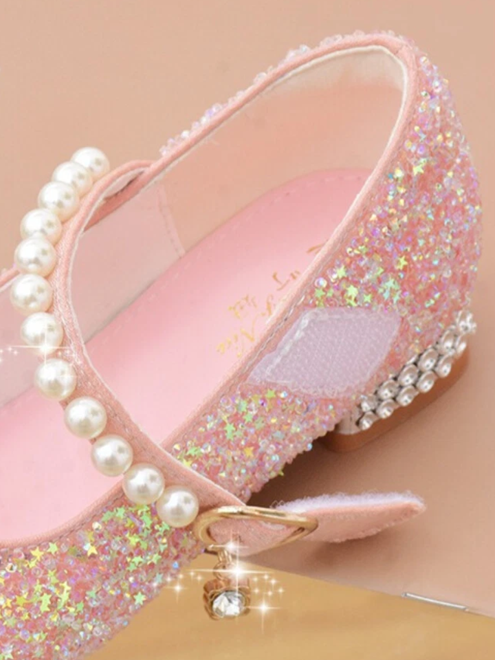 Enchanted Girl Pearl Strap Sparkling Mary Jane Shoes By Liv and Mia Mia Belle Girls