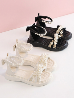 Chic and Stylish Girls' Sandals with Pearl Accents By Liv and Mia
