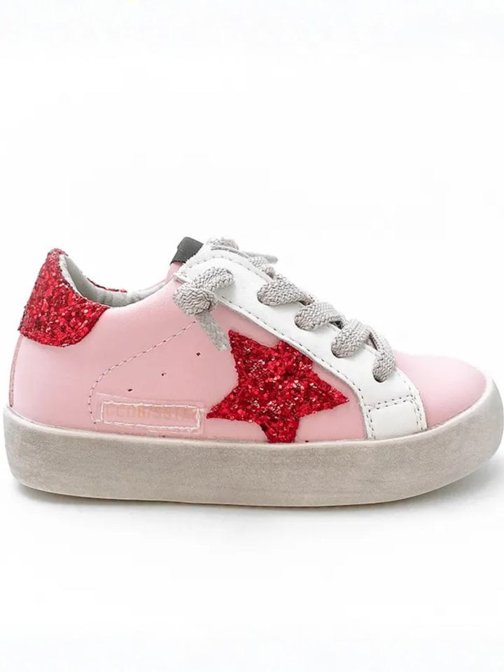 Retro Red Glitter Star Sneakers by Liv and Mia Mia Belle Girls