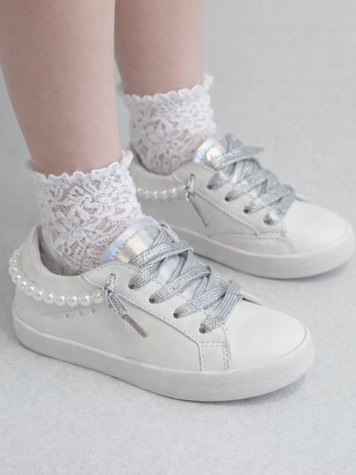 Metallic Pearl Sneakers by Liv and Mia Mia Belle Girls