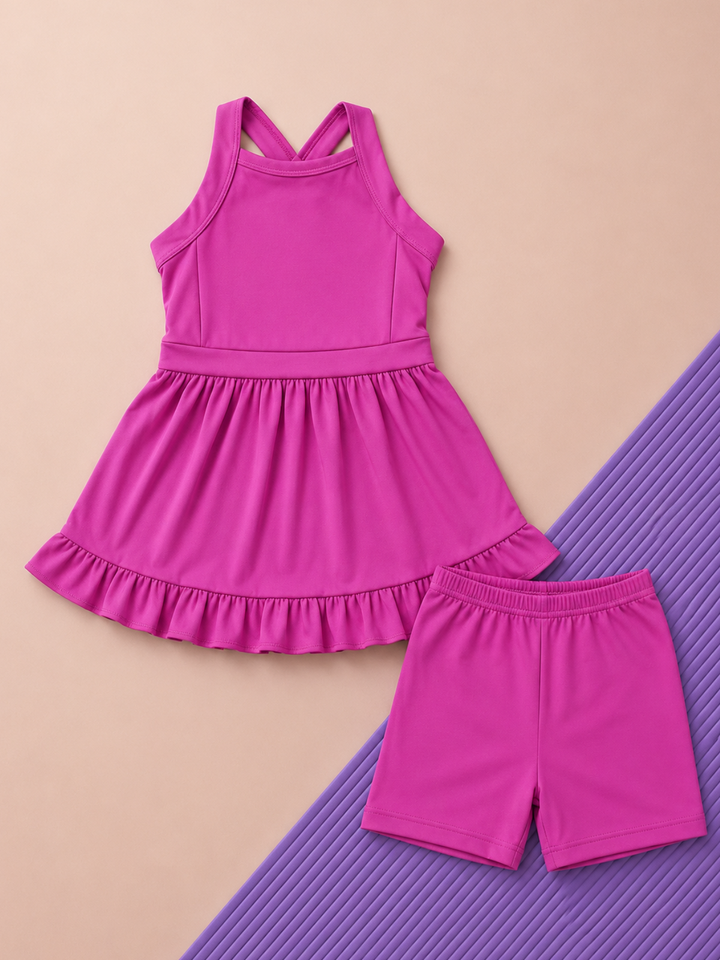 girls dance outfit dress with shorts activewear