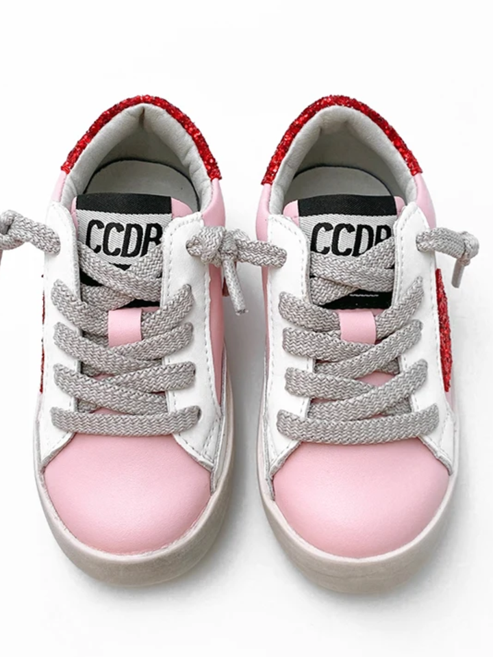 Retro Red Glitter Star Sneakers by Liv and Mia Mia Belle Girls