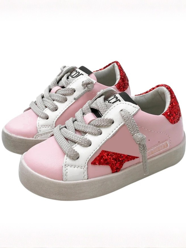 Retro Red Glitter Star Sneakers by Liv and Mia Mia Belle Girls