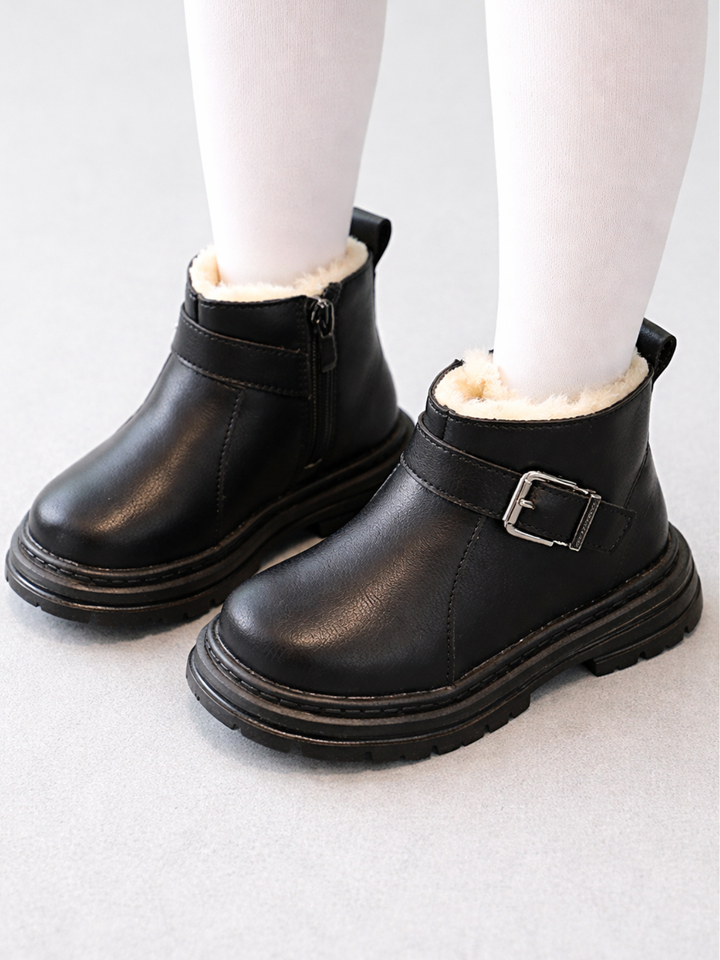 Pamper Her Toes Fur-Lined Buckle Boots By Liv and Mia Mia Belle Girls