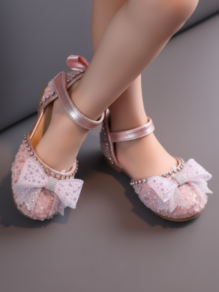 Jeweled Princess Ankle Strap Flats By Liv and Mia Mia Belle Girls