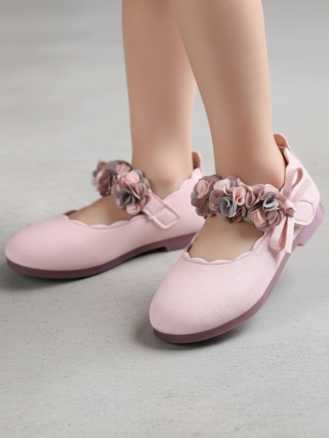 Floral Arch Ribbon Sparkle Flats by Liv and Mia Mia Belle Girls