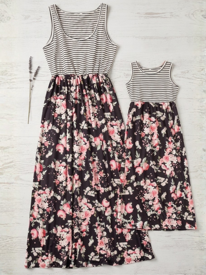 Mommy and Me Floral Besties Sleeveless Maxi Dress