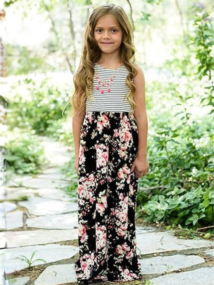Mommy and Me Floral Besties Sleeveless Maxi Dress