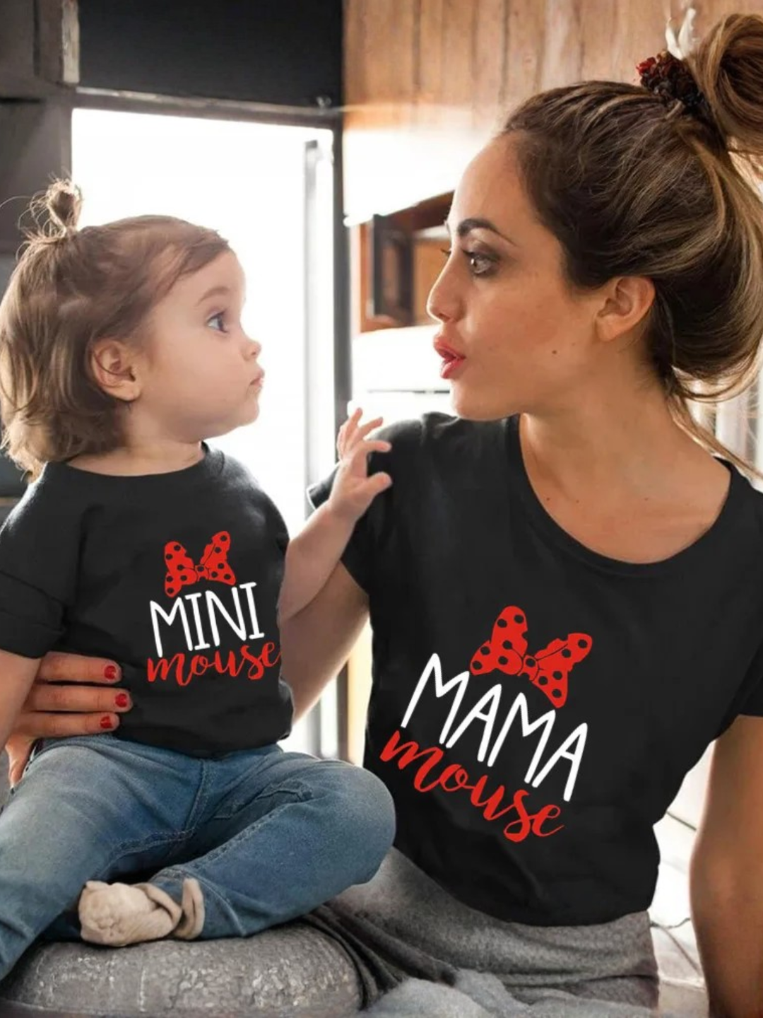 Mommy and Me Matching Mouse Slogan Tops Mia Belle Girls