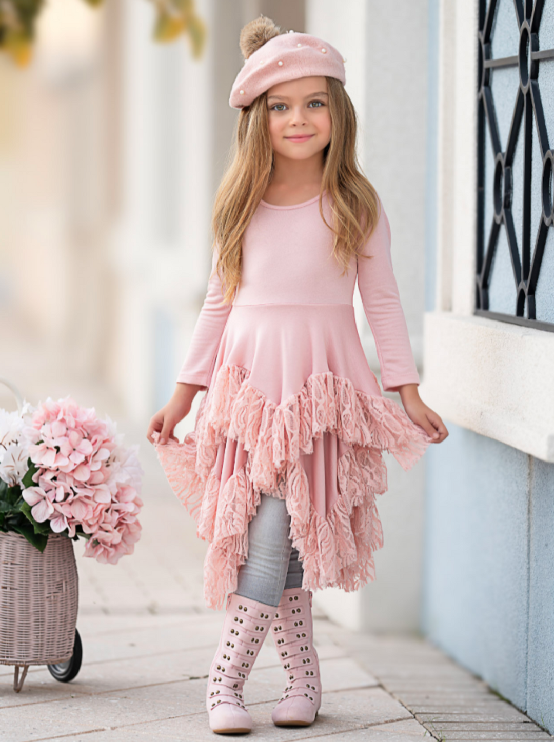 Style Queen Pink Lace Tunic Mia Belle Girls
