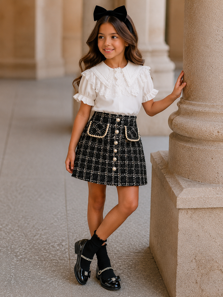 Tea Time Chic Lace Peter Pan Collar Top