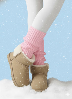 Sweet Snow Pink Knit Leg Warmers