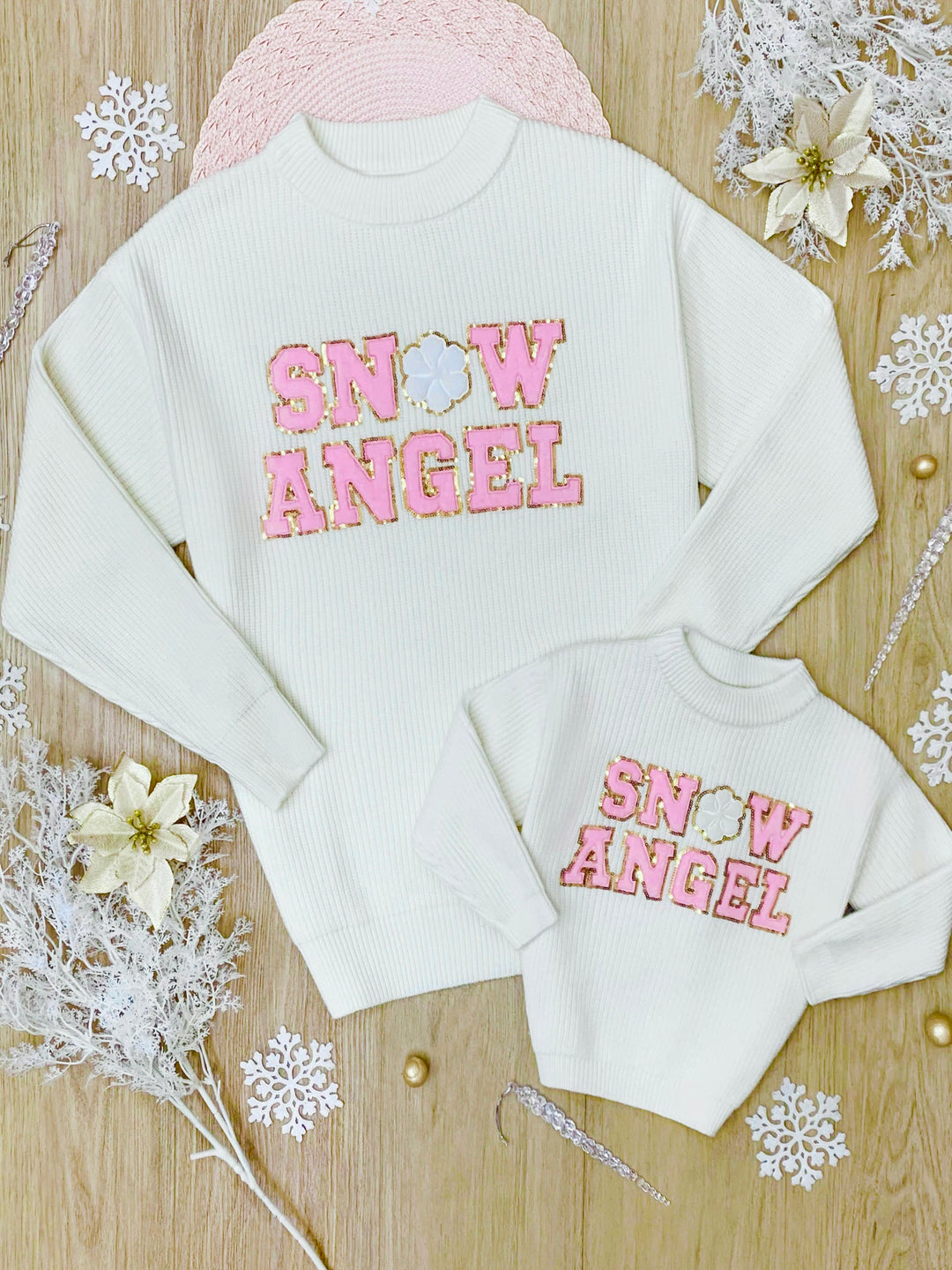 Mommy and Me Cozy Snow Angel Christmas Sweater Mia Belle Girls