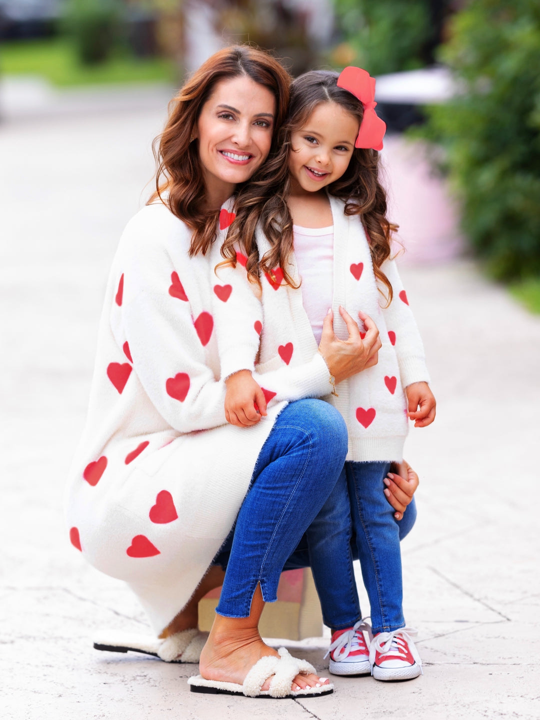 Mommy and Me I Love You Lots Oversized Heart Cardigan Mia Belle Girls