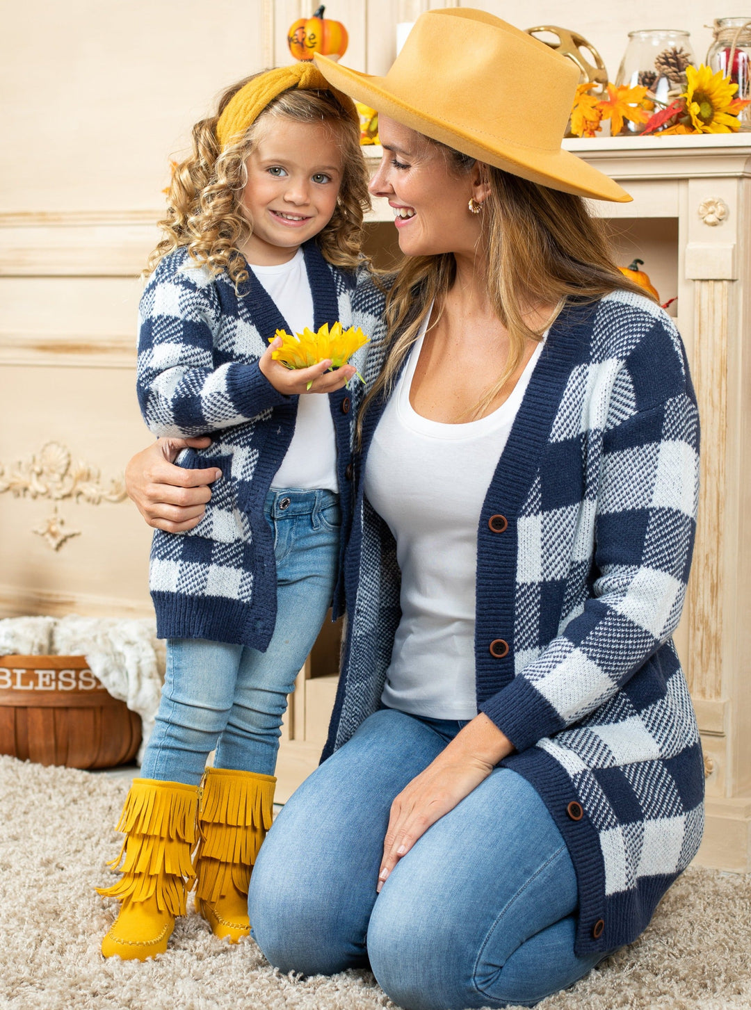 Mommy & Me Cardigans | Plaid Oversized Cardigan | Mia Belle Girls