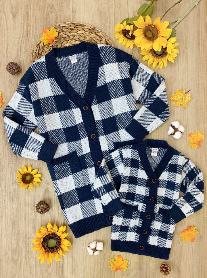 Mommy & Me Cardigans | Plaid Oversized Cardigan | Mia Belle Girls