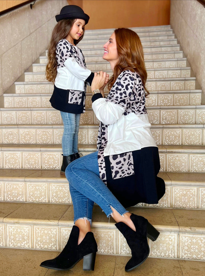 Mommy & Me Sweaters | Leopard Colorblock Cardigans | Mia Belle Girls