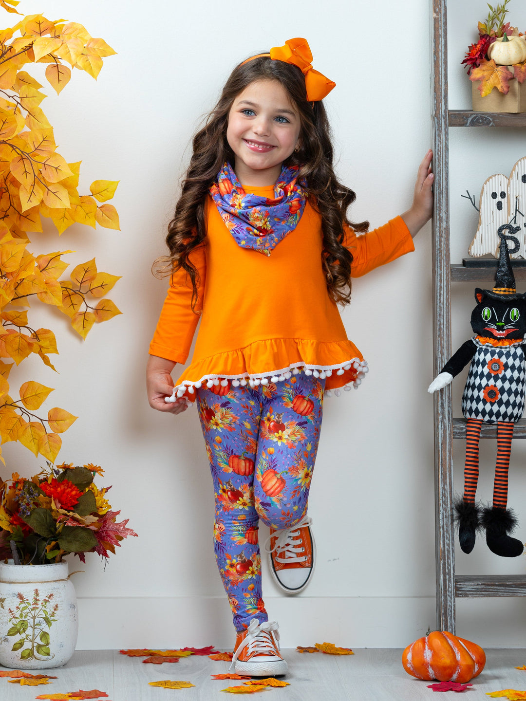 Carve Out Some Fun Tunic, Legging and Scarf Set Mia Belle Girls