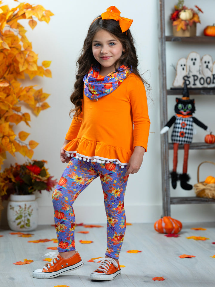 Carve Out Some Fun Tunic, Legging and Scarf Set Mia Belle Girls
