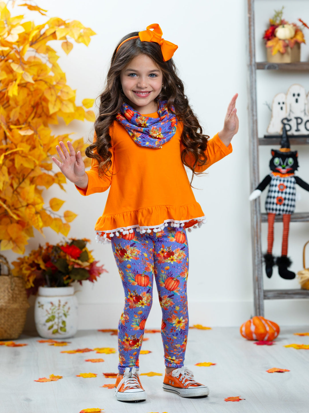 Carve Out Some Fun Tunic, Legging and Scarf Set Mia Belle Girls