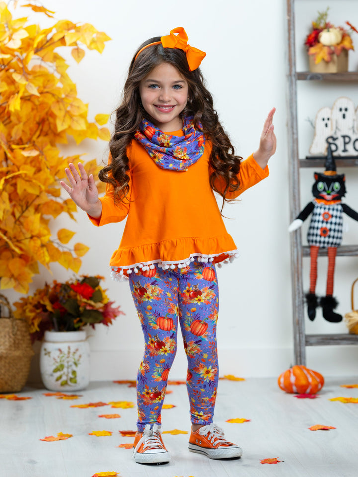 Carve Out Some Fun Tunic, Legging and Scarf Set Mia Belle Girls