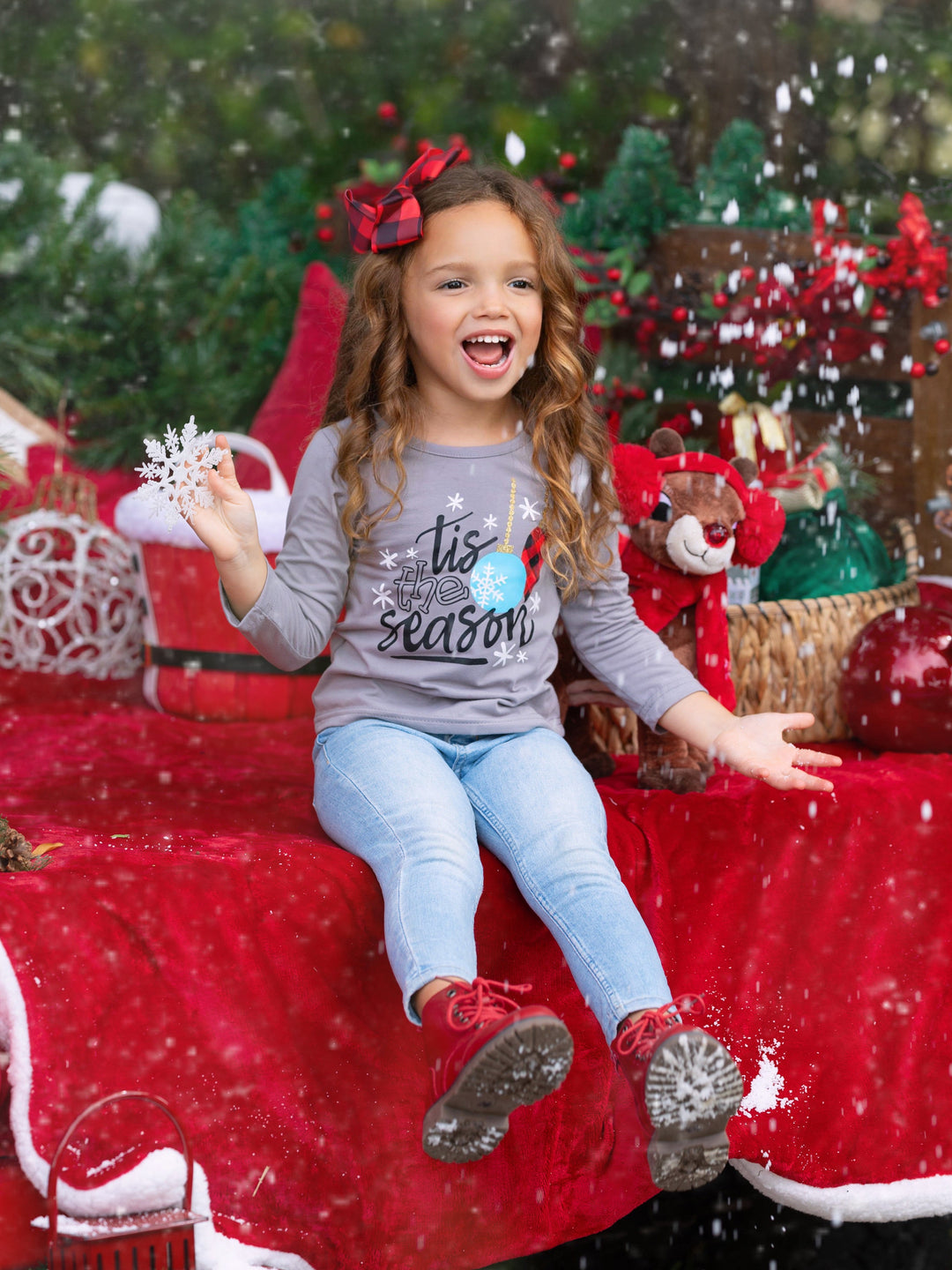 Tis the Season Long Sleeve Top Mia Belle Girls