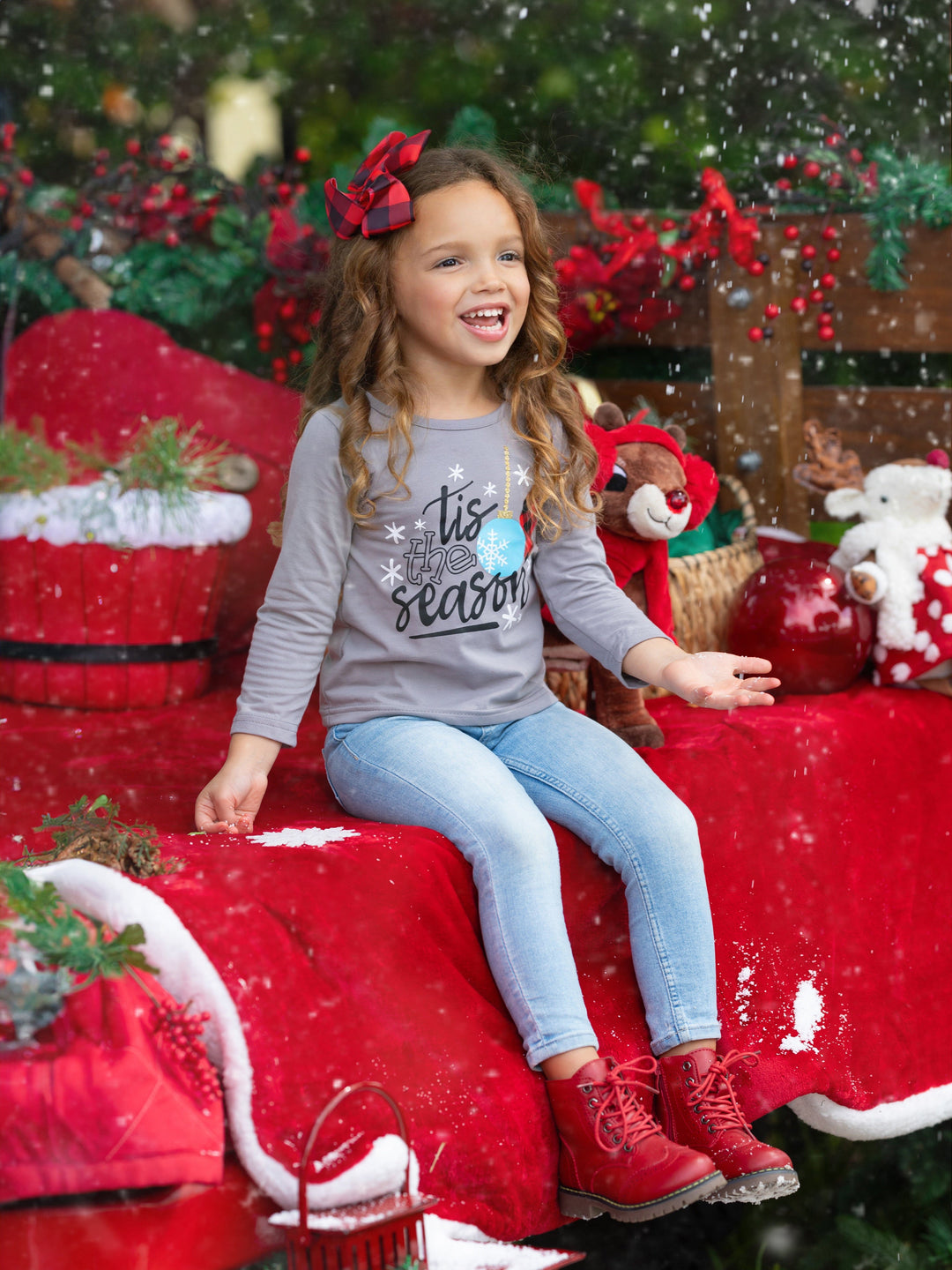 Tis the Season Long Sleeve Top Mia Belle Girls