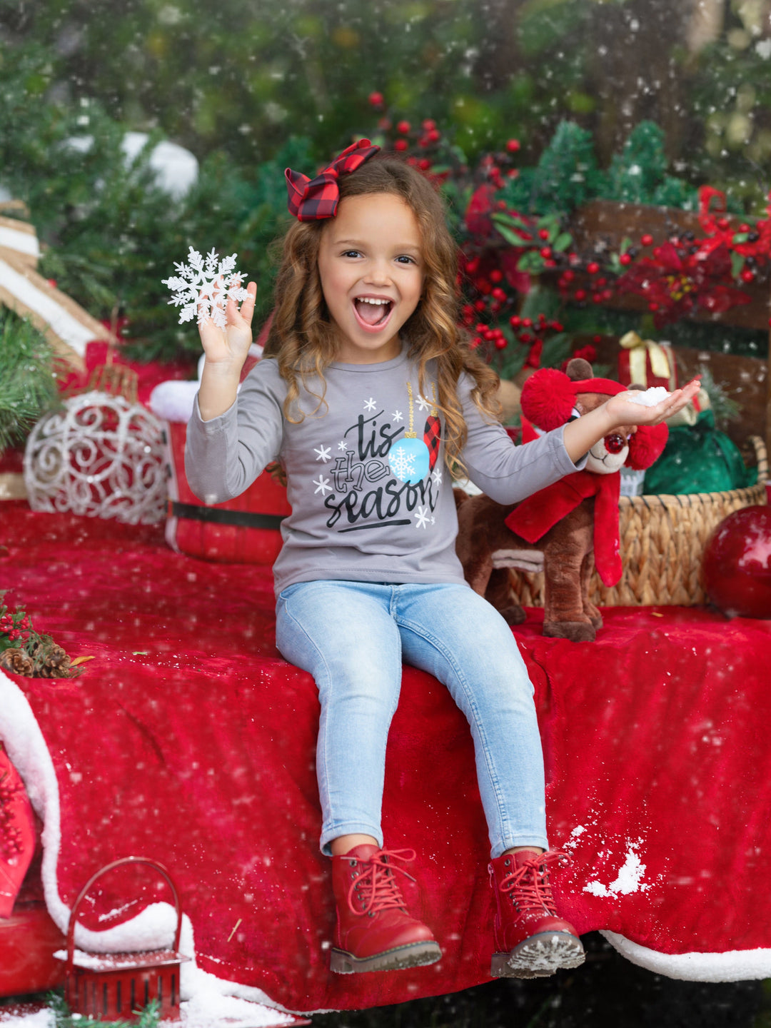 Tis the Season Long Sleeve Top Mia Belle Girls