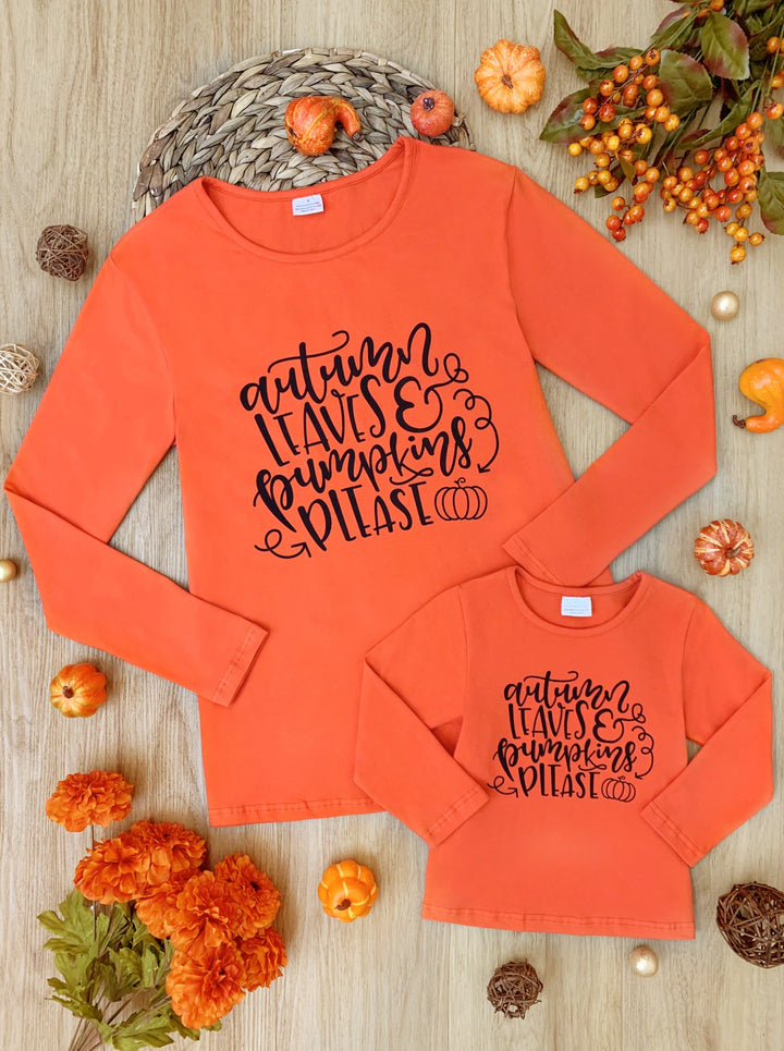 Mommy and Me Matching Tops | Autumn & Pumpkins Long Sleeve Tops