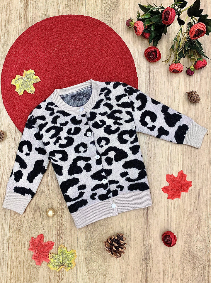 Kids Sweaters & Cardigans | Leopard Print Cardigan | Mia Belle Girls