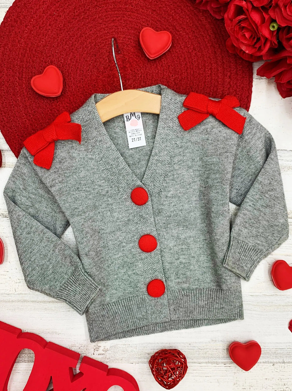 Bowed Beauty V Neck Cardigan - Mia Belle Girls