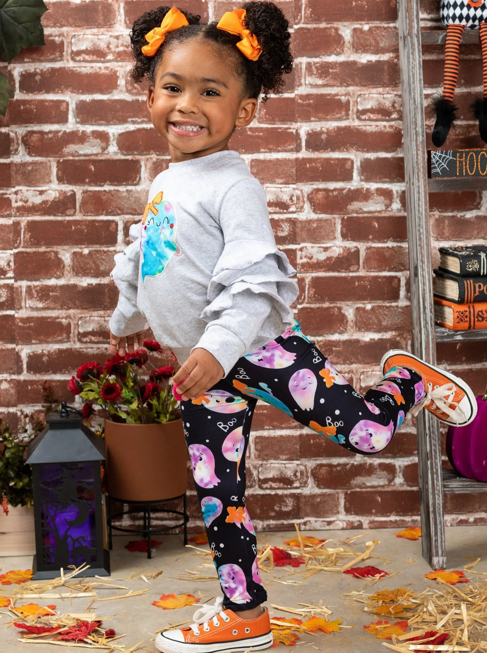 Girls Halloween Outfits | Sweatshirt & Legging Set - Mia Belle Girls