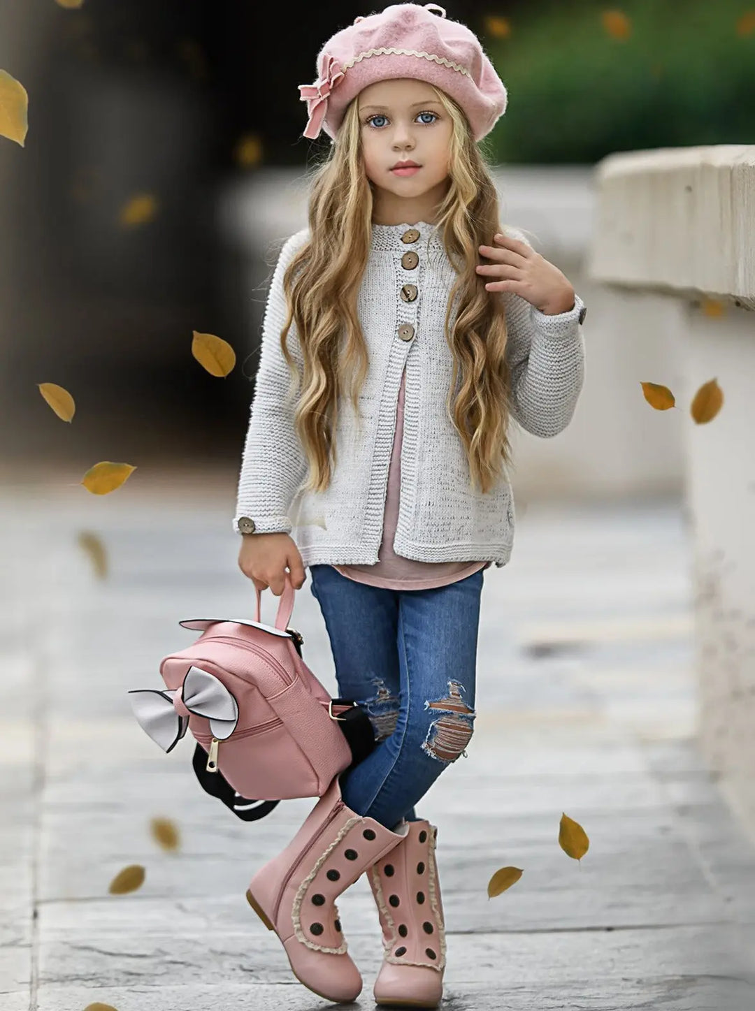 Sweaters & Cardigans | Cable Knit Button Up Cardigan | Mia Belle Girls