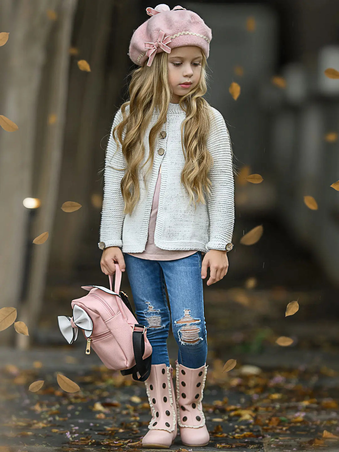 Sweaters & Cardigans | Cable Knit Button Up Cardigan | Mia Belle Girls