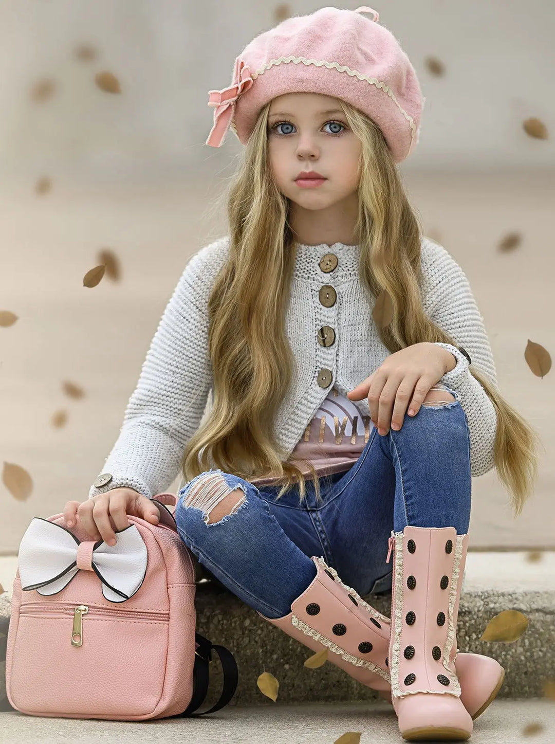 Sweaters & Cardigans | Cable Knit Button Up Cardigan | Mia Belle Girls