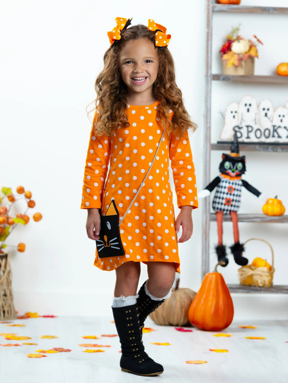 Precious Polka Dot Pocket Dress and Purse Set Mia Belle Girls