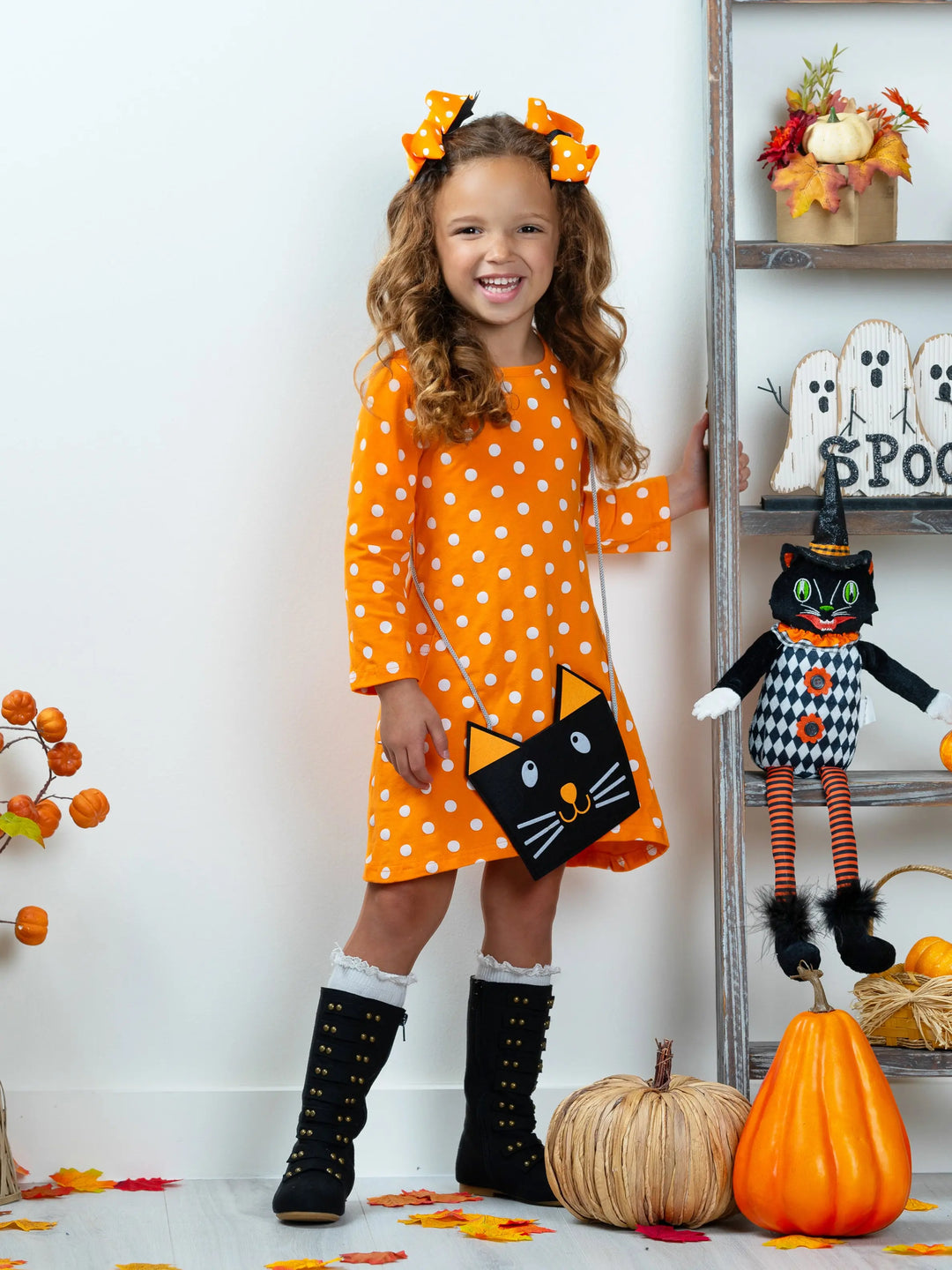 Precious Polka Dot Pocket Dress and Purse Set Mia Belle Girls