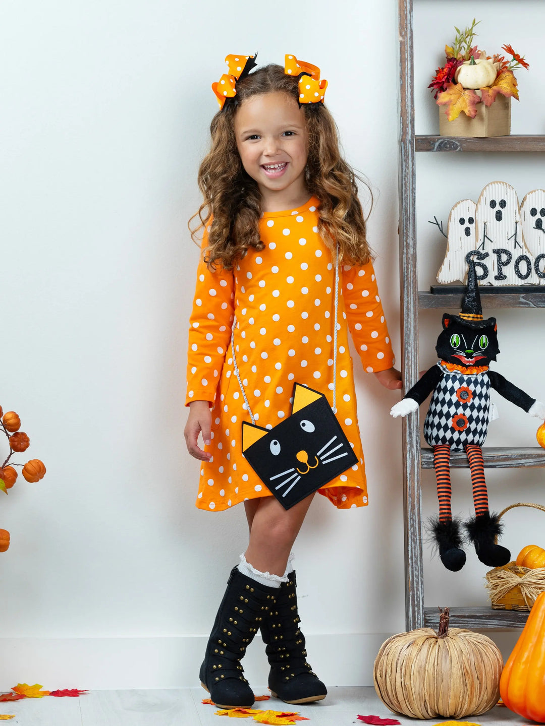 Precious Polka Dot Pocket Dress and Purse Set Mia Belle Girls