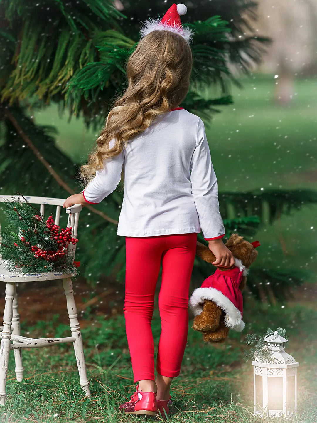 Santa's Little Princess Sequin Legging Set Mia Belle Girls