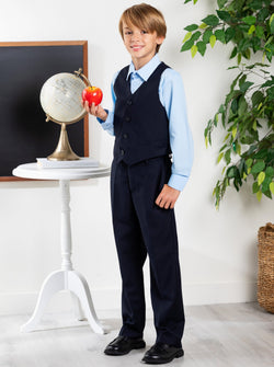 Boys Classic Uniform Navy Vest by Kids Couture