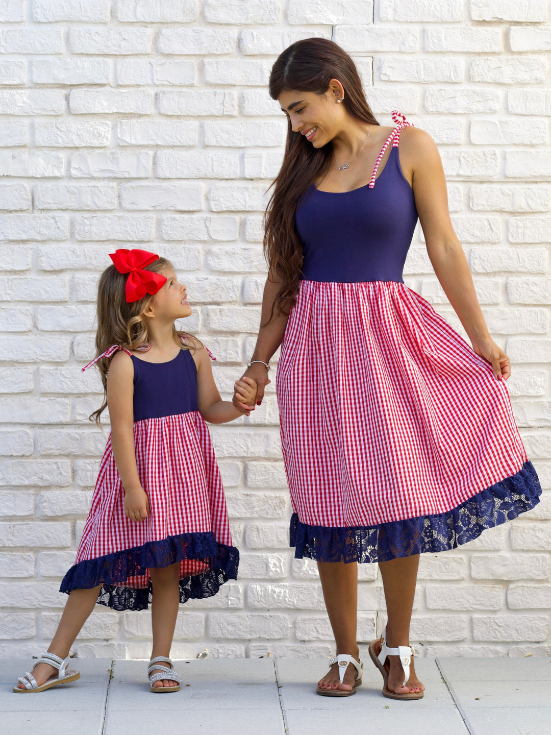 Women's Summer Plaid Ruffle Tie Dress