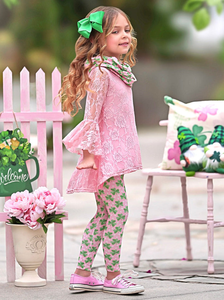 Irish Charm Clover Print 3 Piece Set Mia Belle Girls